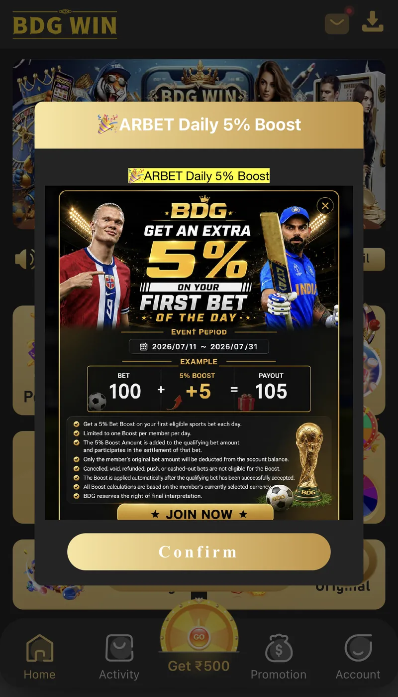 6 Club promotion offering a bonus percentage boost on a player's first bet of the day