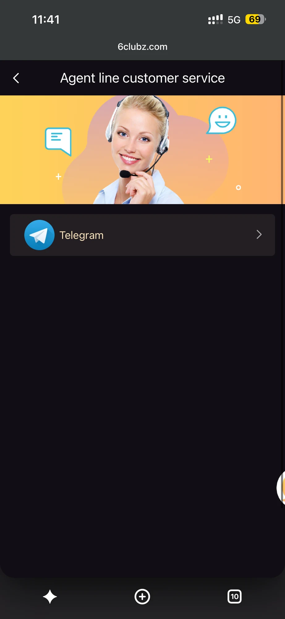 Live chat support inside the 6 Club app