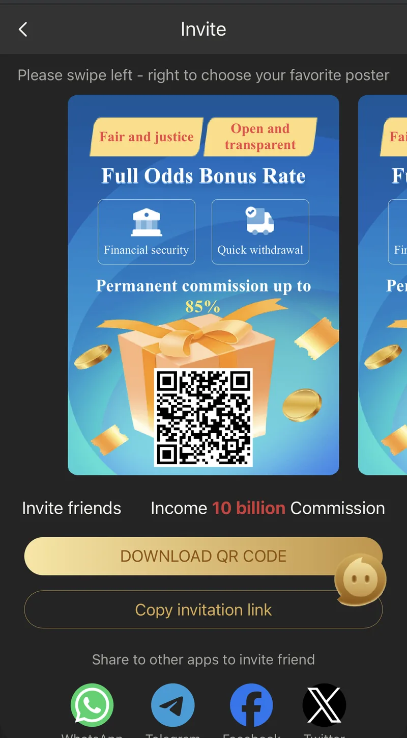 Shareable 6 Club referral poster with a scannable invite QR code and commission rate